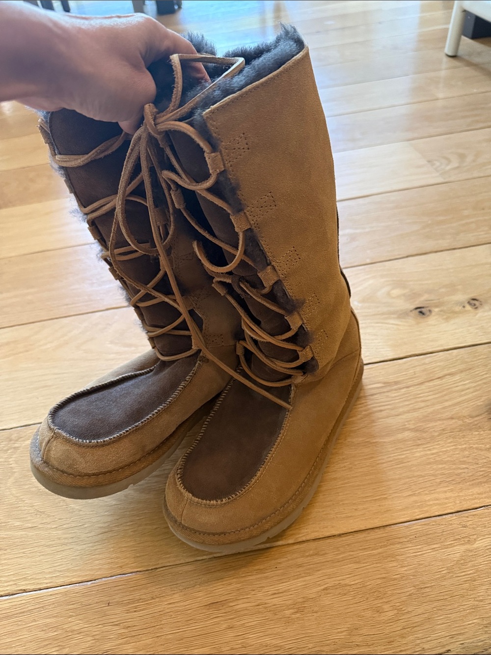 Brand New Unworn Ugg Women’s Tall Suede Lace-Up Winter Boots - Brown